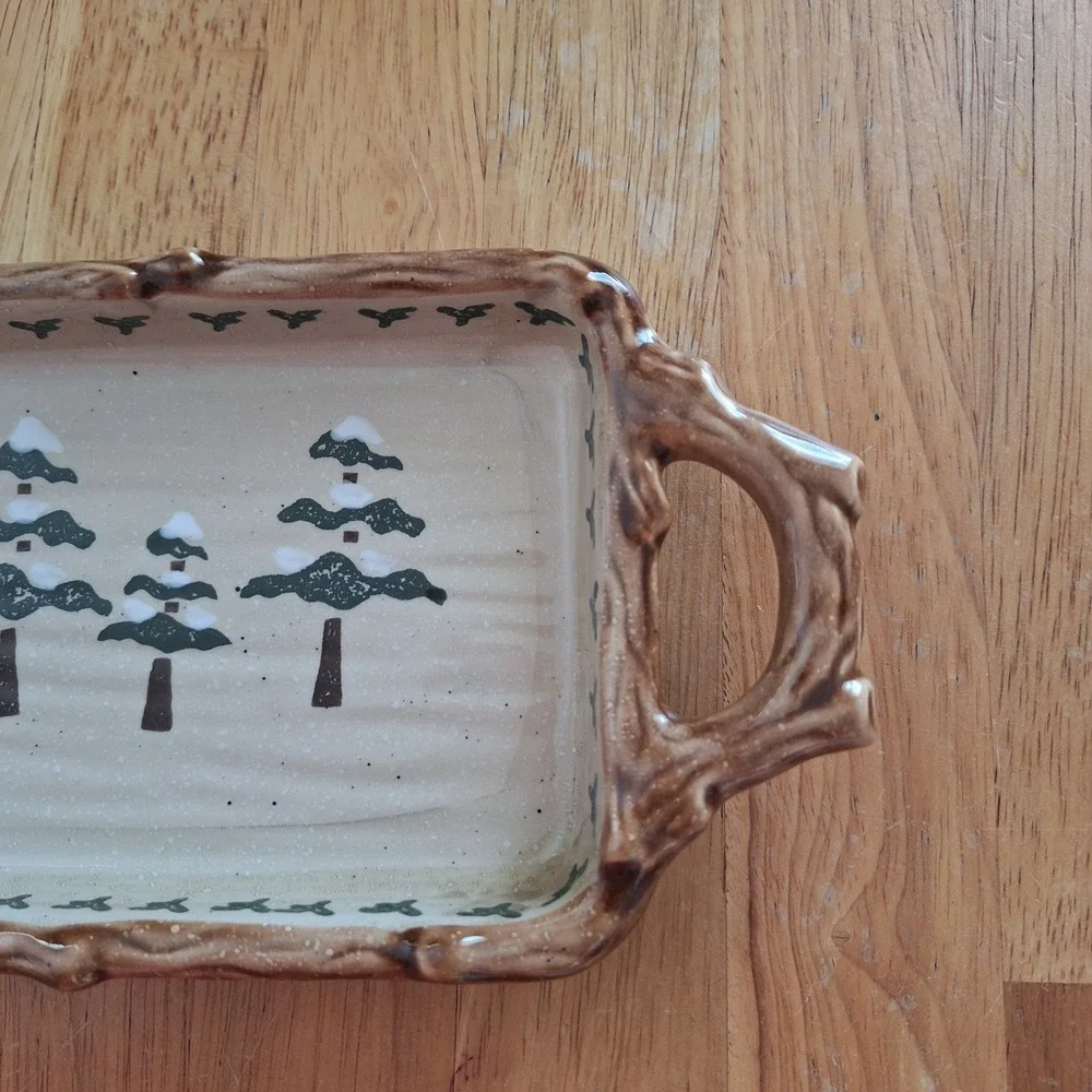Sonoma Lodge Cabin Moose Rectangular‎ Christmas Tray Platter Cheese Decor